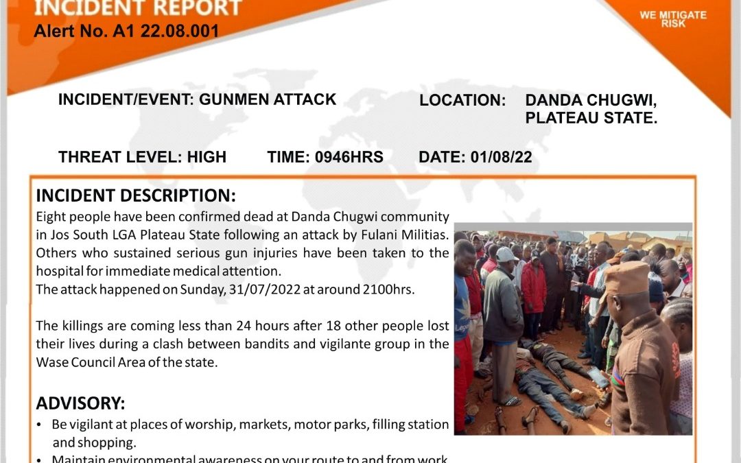 Gunmen attack Danda Chugwi community in Plateau State.